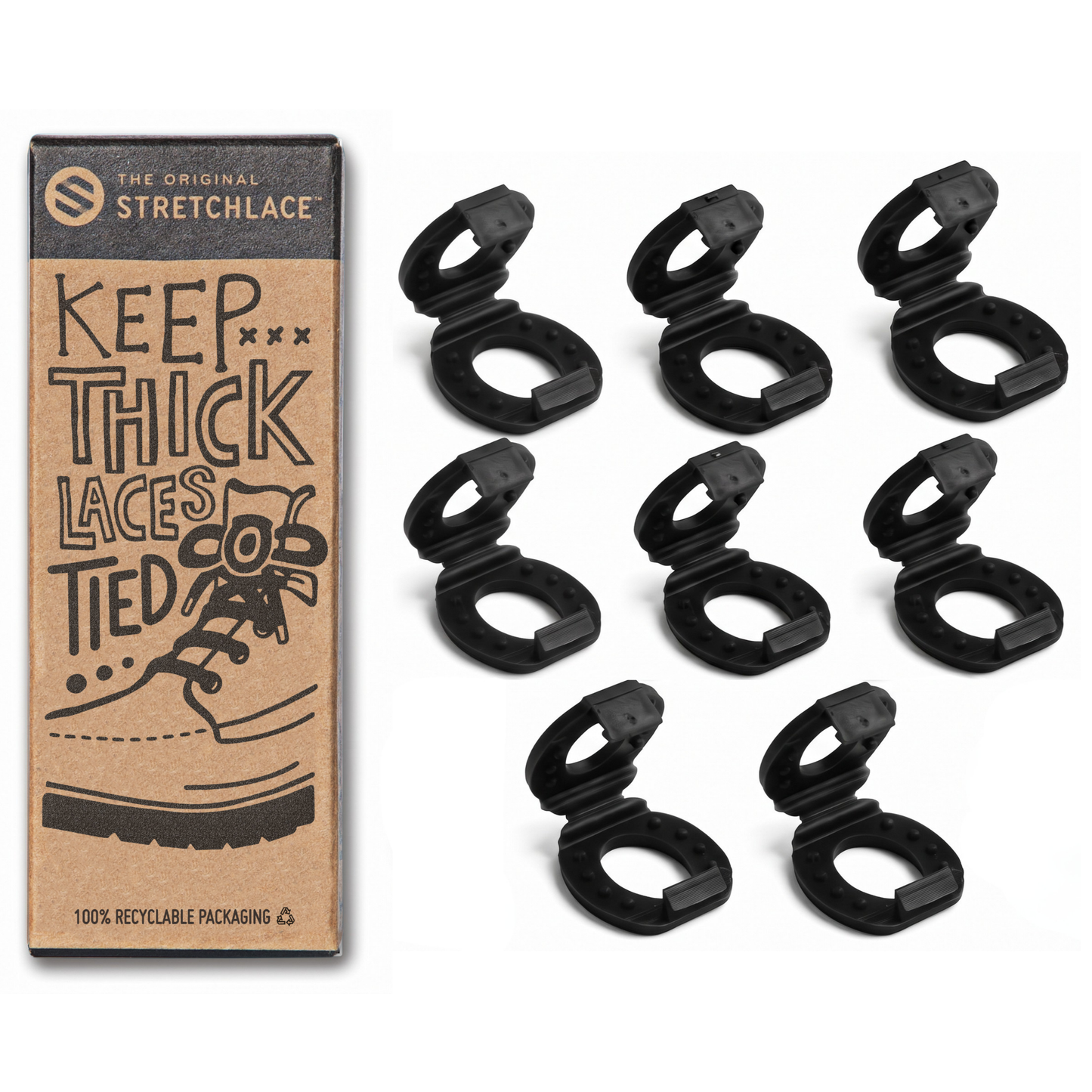 Black Knot Bow Clips XL Shoelace Accessory
