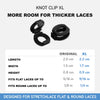 Black Knot Bow Clips XL, size compared with the original Knot Bow Clips