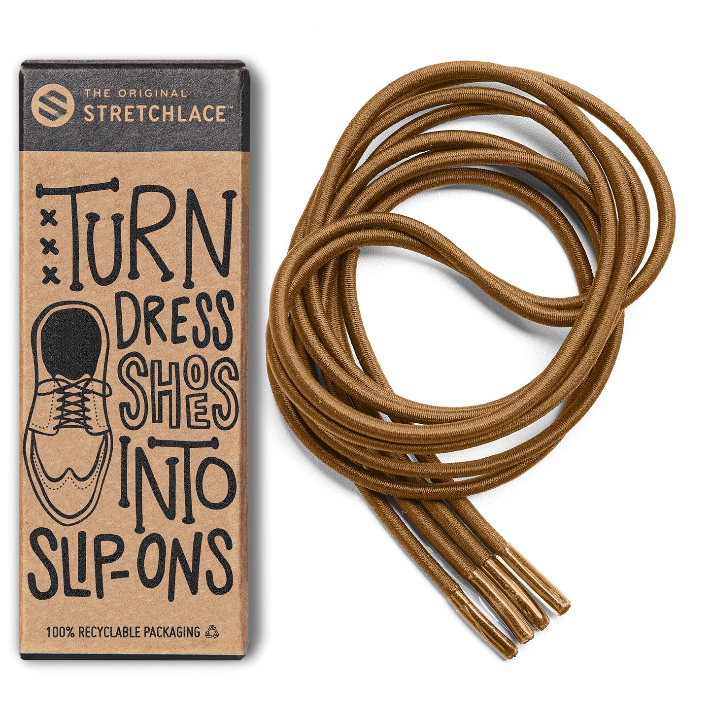 Light Brown Round Elastic Dress Shoe Laces – The Original Stretchlace