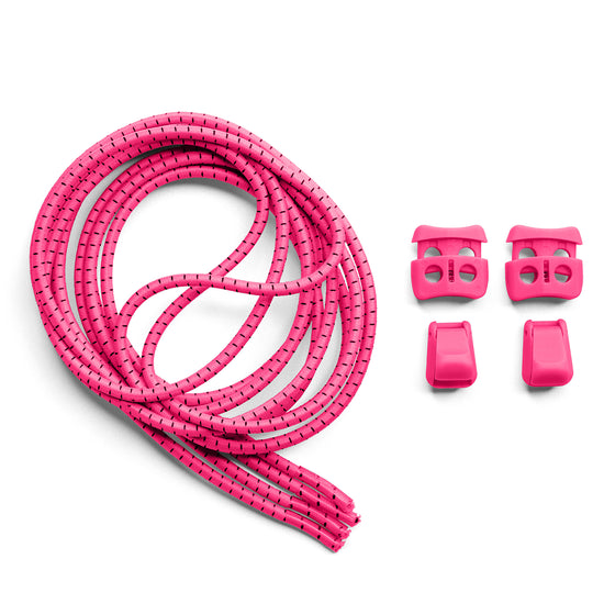 Pink Quick Lock No Tie Elastic Shoelaces