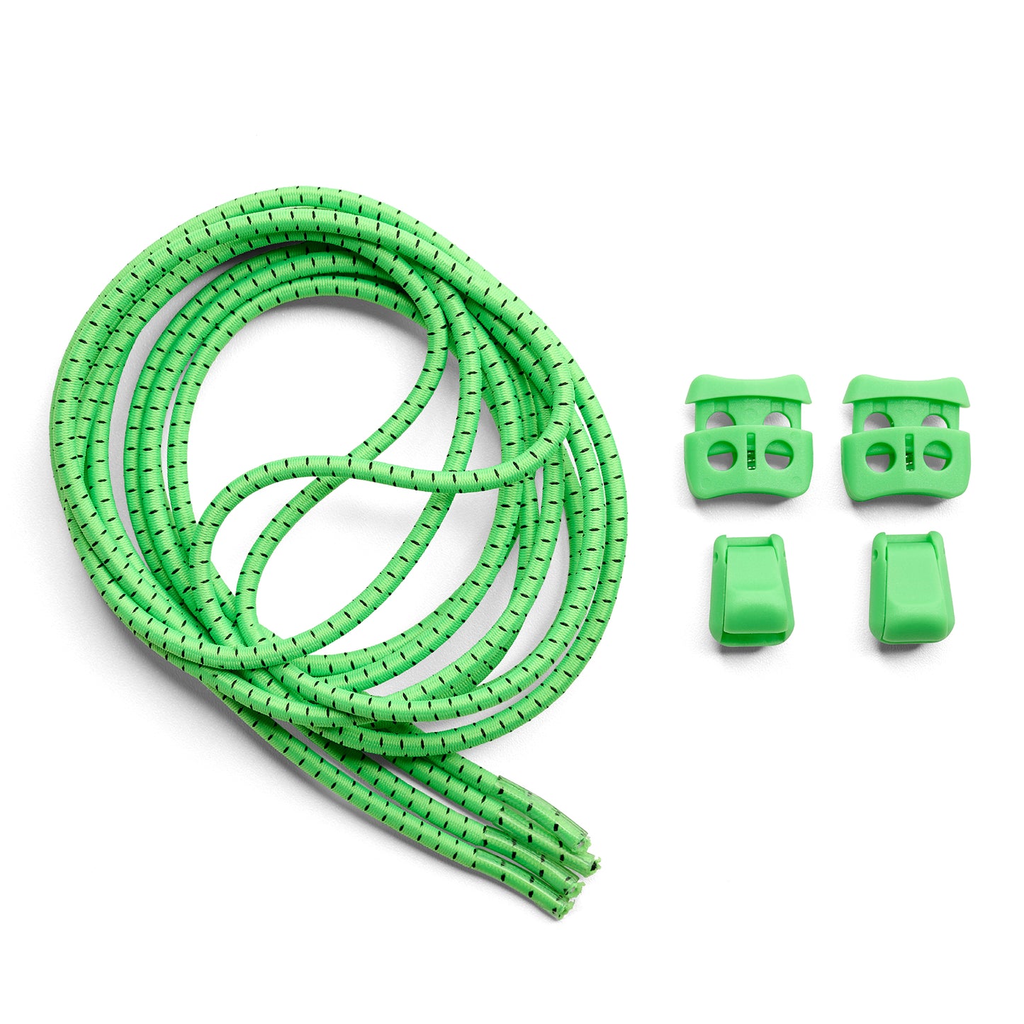 Green Quick Lock No Tie Elastic Shoelaces