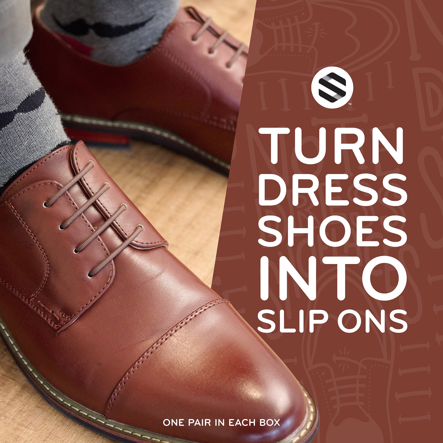 Brown No Tie Elastic Silicone Dress Shoe Laces Brown No Tie Elastic Silicone Dress Shoe Laces