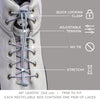 Grey Quick Lock No Tie Elastic Shoelaces