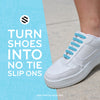 Light Blue Stretchy Tieless Silicone Elastic Shoelaces | 16 Straps