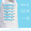 Light Blue Stretchy Tieless Silicone Elastic Shoelaces | 16 Straps
