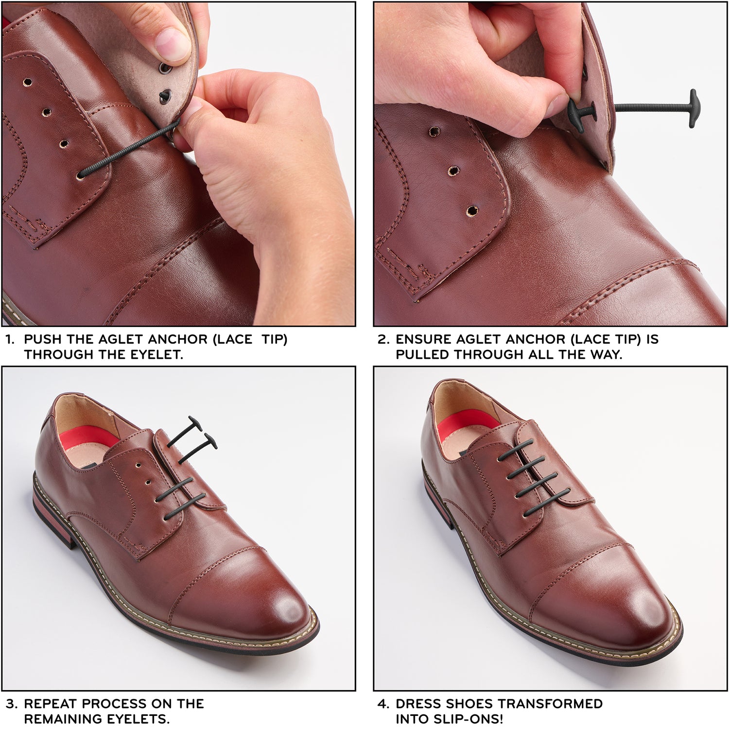 Black No Tie Elastic Silicone Dress Shoe Laces The Original Stretchlace Black No Tie Elastic Silicone Dress Shoe Laces The Original Stretchlace