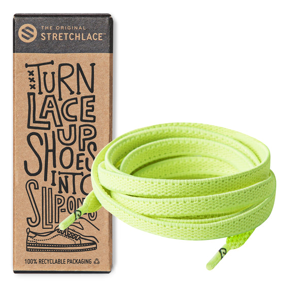 Neon Green Flat Elastic Stretch Shoe Laces