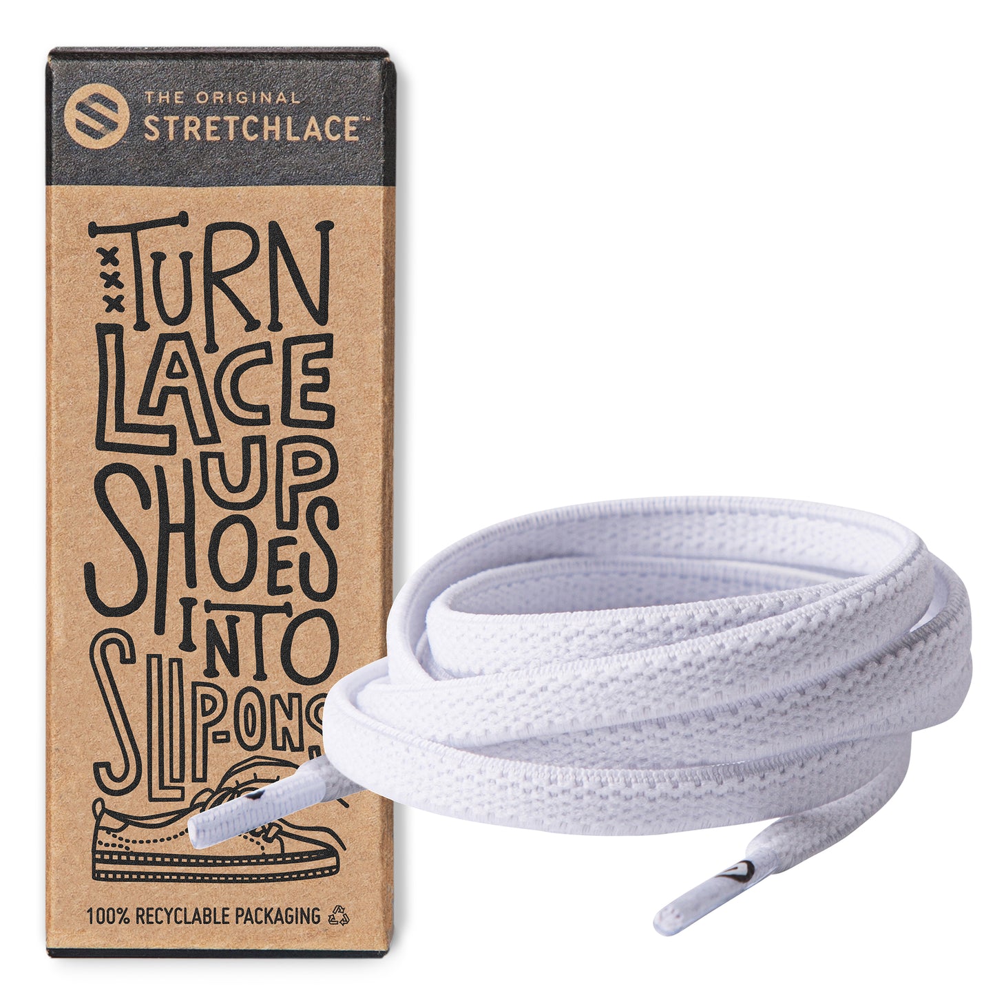 White Flat Elastic Stretch Shoe Laces – The Original Stretchlace